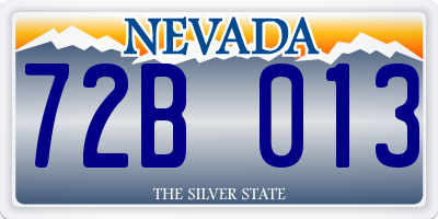 NV license plate 72B013