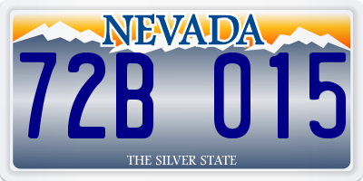 NV license plate 72B015