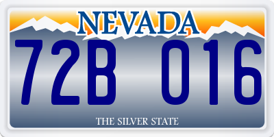 NV license plate 72B016