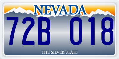 NV license plate 72B018