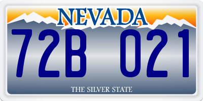 NV license plate 72B021