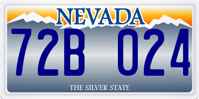 NV license plate 72B024