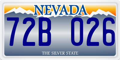 NV license plate 72B026