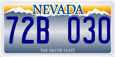 NV license plate 72B030