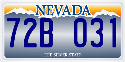 NV license plate 72B031