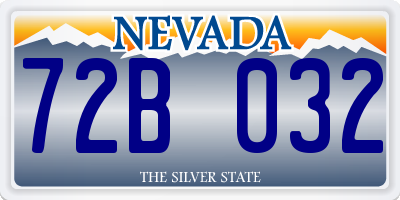 NV license plate 72B032