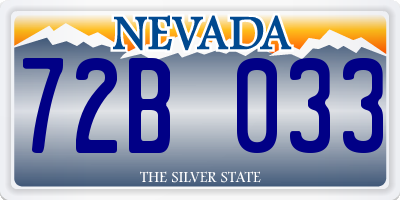 NV license plate 72B033