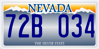 NV license plate 72B034