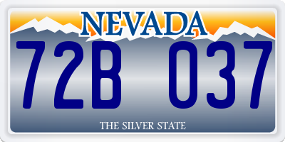 NV license plate 72B037