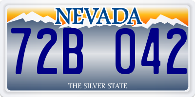 NV license plate 72B042