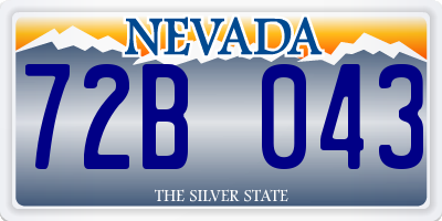 NV license plate 72B043