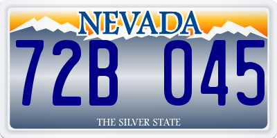 NV license plate 72B045