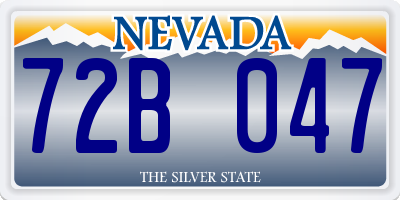 NV license plate 72B047