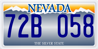 NV license plate 72B058