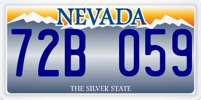 NV license plate 72B059