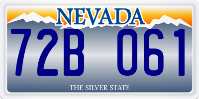 NV license plate 72B061