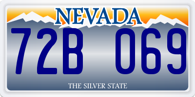 NV license plate 72B069