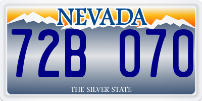 NV license plate 72B070