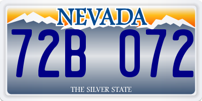 NV license plate 72B072