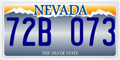 NV license plate 72B073