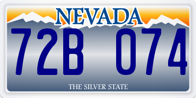 NV license plate 72B074