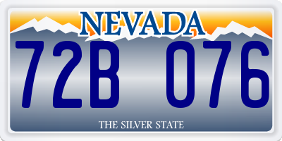 NV license plate 72B076