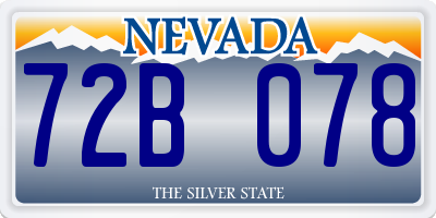 NV license plate 72B078