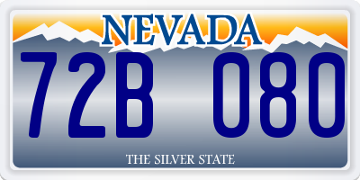 NV license plate 72B080