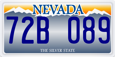 NV license plate 72B089