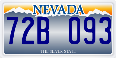 NV license plate 72B093