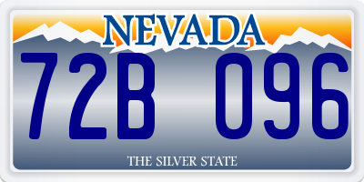 NV license plate 72B096