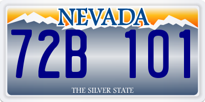 NV license plate 72B101