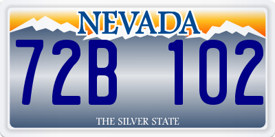 NV license plate 72B102