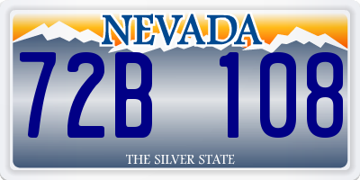 NV license plate 72B108