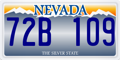 NV license plate 72B109