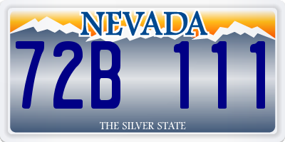 NV license plate 72B111