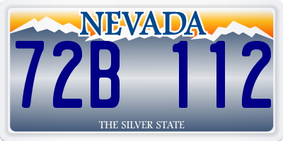 NV license plate 72B112