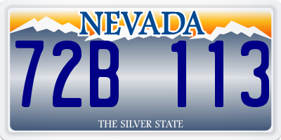 NV license plate 72B113