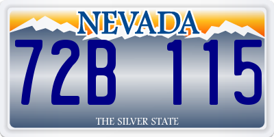 NV license plate 72B115