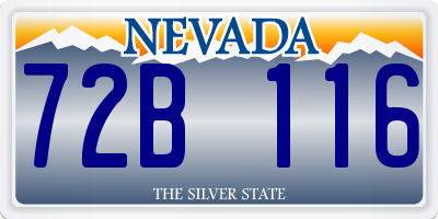 NV license plate 72B116