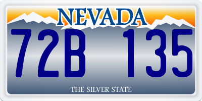 NV license plate 72B135