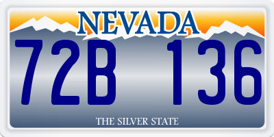 NV license plate 72B136