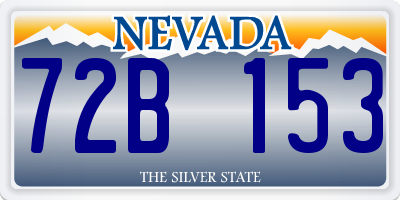 NV license plate 72B153