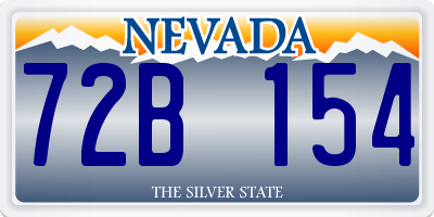 NV license plate 72B154