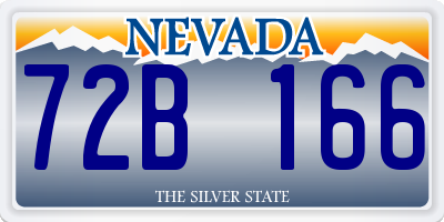 NV license plate 72B166