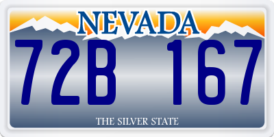 NV license plate 72B167