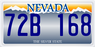 NV license plate 72B168