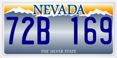 NV license plate 72B169