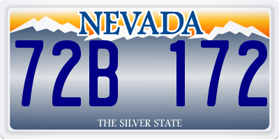 NV license plate 72B172