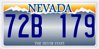 NV license plate 72B179